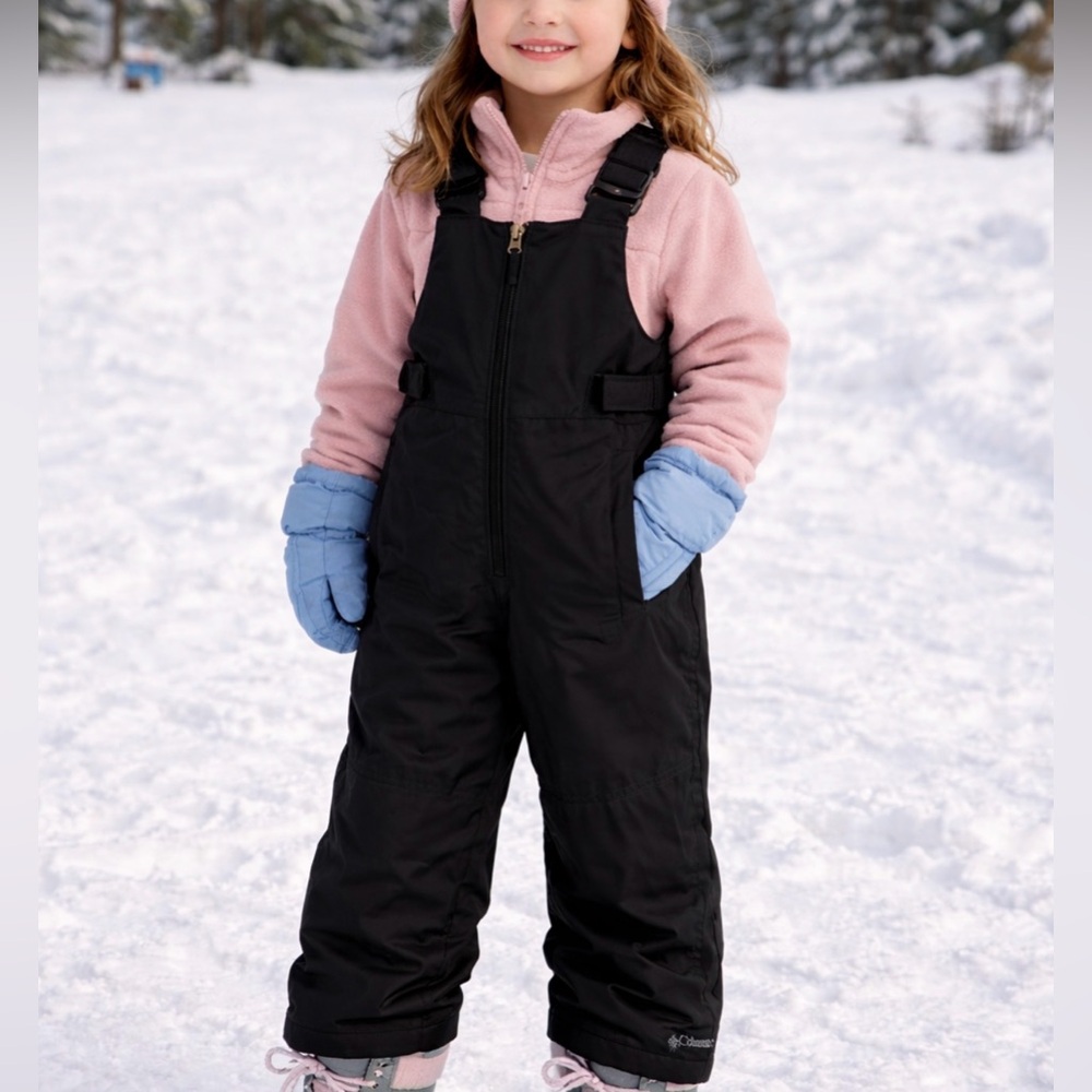 Columbia Girls Black Snow Bib XS Insulated Ski Pants EUC Winter